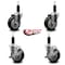 Service Caster 4'' Black Poly Wheel Swivel 1-1/8'' Expanding Stem Caster Set 2 Brakes, 4PK SCC-EX20S414-PPUB-BLK-2-TLB-2-118 - alternate 3